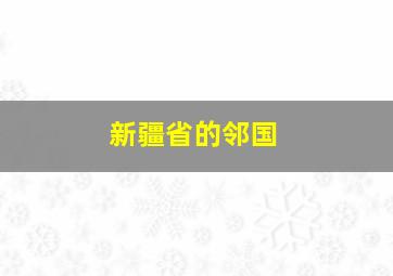 新疆省的邻国