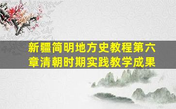 新疆简明地方史教程第六章清朝时期实践教学成果