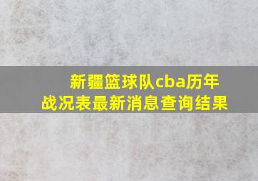 新疆篮球队cba历年战况表最新消息查询结果