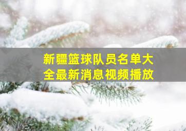 新疆篮球队员名单大全最新消息视频播放