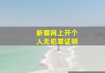 新疆网上开个人无犯罪证明