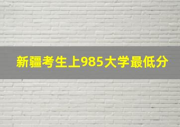 新疆考生上985大学最低分