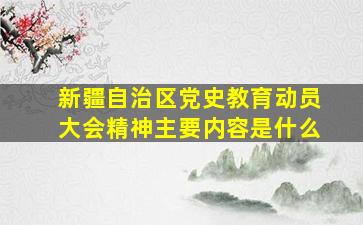 新疆自治区党史教育动员大会精神主要内容是什么