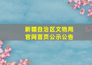 新疆自治区文物局官网首页公示公告