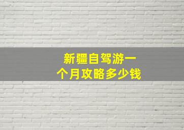 新疆自驾游一个月攻略多少钱