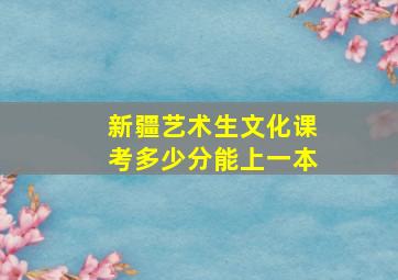 新疆艺术生文化课考多少分能上一本