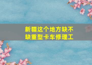 新疆这个地方缺不缺重型卡车修理工