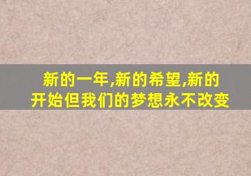 新的一年,新的希望,新的开始但我们的梦想永不改变