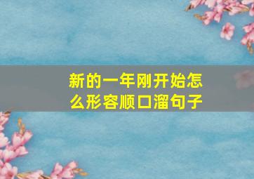 新的一年刚开始怎么形容顺口溜句子