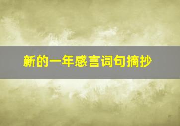 新的一年感言词句摘抄