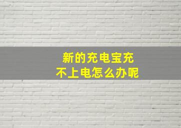 新的充电宝充不上电怎么办呢