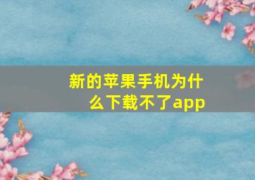 新的苹果手机为什么下载不了app