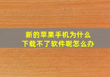 新的苹果手机为什么下载不了软件呢怎么办