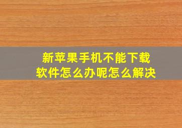 新苹果手机不能下载软件怎么办呢怎么解决