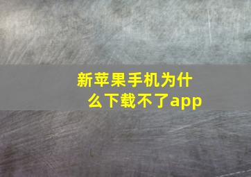 新苹果手机为什么下载不了app