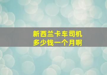 新西兰卡车司机多少钱一个月啊