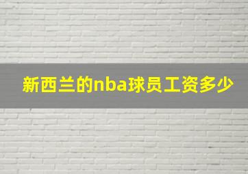 新西兰的nba球员工资多少