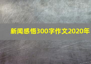 新闻感悟300字作文2020年