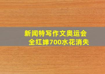 新闻特写作文奥运会全红婵700水花消失