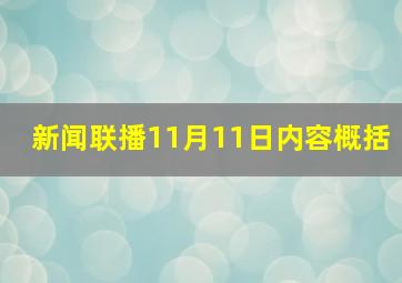 新闻联播11月11日内容概括