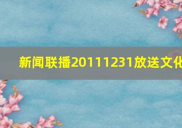 新闻联播20111231放送文化