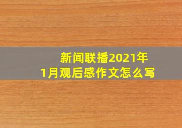 新闻联播2021年1月观后感作文怎么写