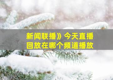 新闻联播》今天直播回放在哪个频道播放