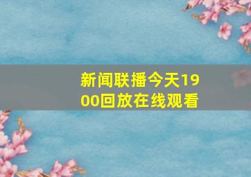 新闻联播今天1900回放在线观看