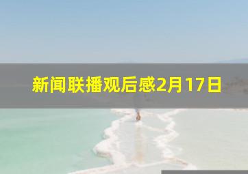 新闻联播观后感2月17日