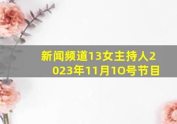 新闻频道13女主持人2023年11月1O号节目