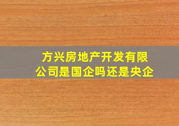 方兴房地产开发有限公司是国企吗还是央企