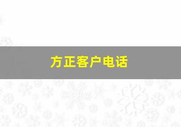 方正客户电话