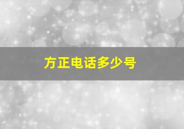 方正电话多少号