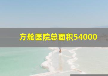 方舱医院总面积54000