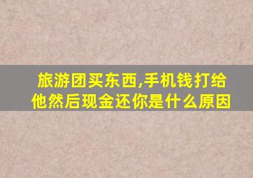 旅游团买东西,手机钱打给他然后现金还你是什么原因