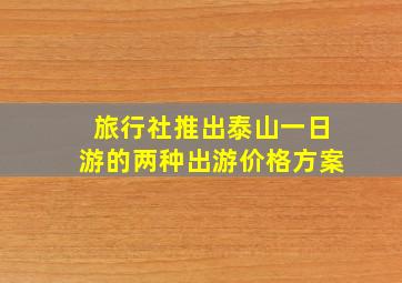 旅行社推出泰山一日游的两种出游价格方案