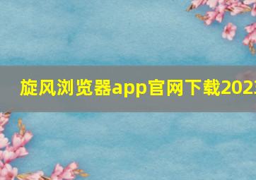 旋风浏览器app官网下载2023