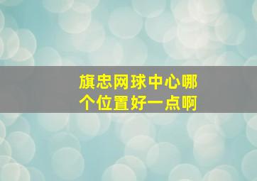 旗忠网球中心哪个位置好一点啊