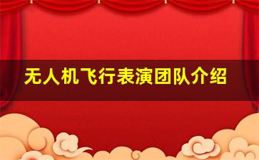 无人机飞行表演团队介绍