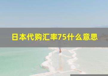 日本代购汇率75什么意思