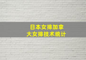 日本女排加拿大女排技术统计