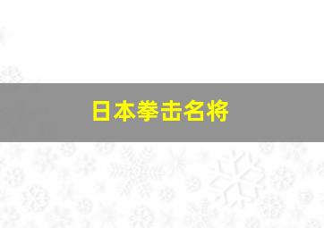 日本拳击名将