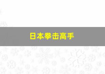 日本拳击高手