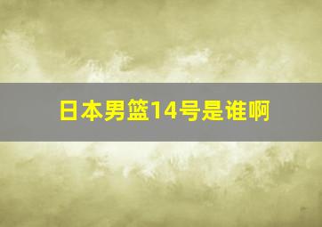 日本男篮14号是谁啊