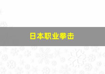 日本职业拳击