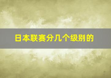 日本联赛分几个级别的