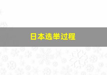 日本选举过程