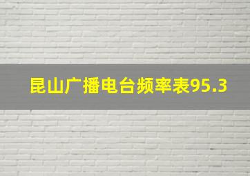 昆山广播电台频率表95.3