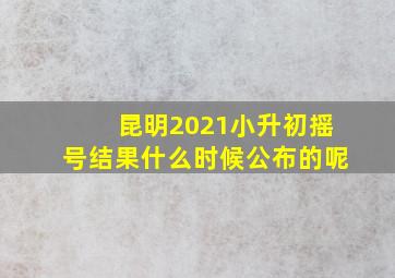 昆明2021小升初摇号结果什么时候公布的呢