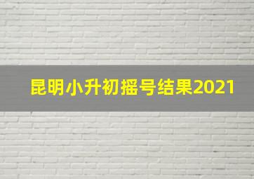 昆明小升初摇号结果2021